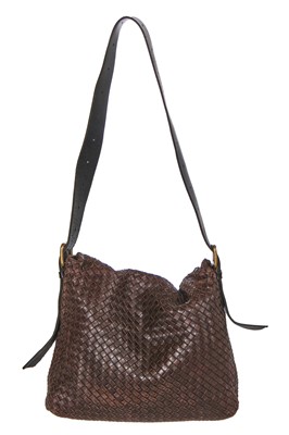 Lot 23 - A Bottega Veneta brown intrecciato leather messenger bag, 2007