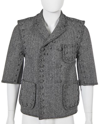 Lot 1 - A Thom Browne men's black and white herringbone wool jacket, Autumn-Winter 2017-18