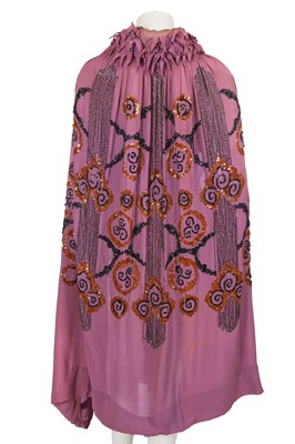 Lot 629 - The House of Adair mauve chiffon opera cloak, French for the American market, mid 1920s