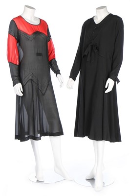 Lot 9 - Ten black and red evening/afternoon dresses,...
