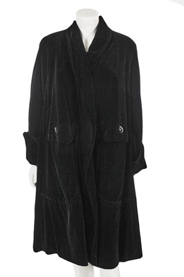 Lot 610 - A Jacques Fath black velvet coat, circa 1950