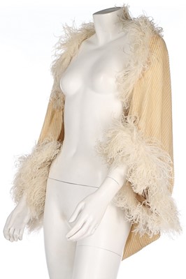 Lot 30 - A green velvet evening coat, early 1930s, with...