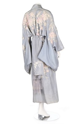 Lot 30 - A green velvet evening coat, early 1930s, with...