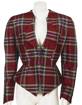 Lot 391 - A Thierry Mugler tartan silk dupioni jacket, late 1980s