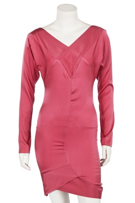 Lot 418 - A BodyMap pink silk-blend dress, mid-1980s