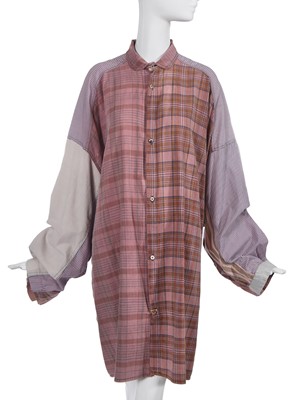 Lot 238 - A John Galliano patchwork cotton 'Big' shirt, 'The Ludic Game' collection, Autumn-Winter 1985-86