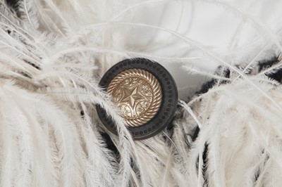 Lot 17 - A Chanel by Karl Lagerfeld black and white fantasy tweed and ostrich feather cloak, 'Paris-Dallas' collection, Métiers d'Art, Pre-Fall 2014