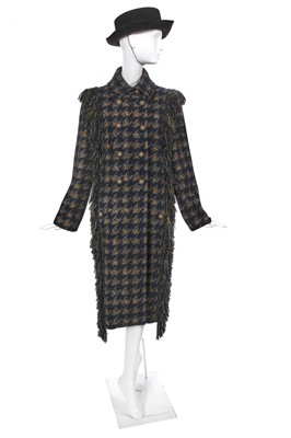 Lot 18 - A fine Chanel by Karl Lagerfeld painted bouclé wool double-breasted coat, 'Paris-Dallas' collection, Métiers d'Art, Pre-Fall 2014