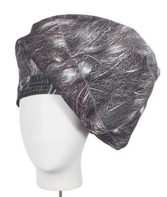 Lot 329 - A Vivienne Westwood cotton hair-print hat, 'Salon' collection, Spring-Summer 1992