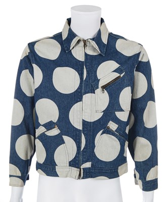 Lot 86 - A Vivienne Westwood men's printed denim jacket, 'Mini Crini' collection, Spring-Summer 1986
