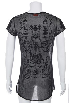 Lot 81 - A Vivienne Westwood men's boulle-flocked mesh T-shirt, probably 'Portrait' collection, Autumn-Winter 1990-91