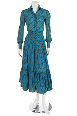 Lot 528 - An Yves Saint Laurent printed cotton ensemble, late 1970s