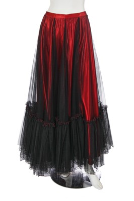 Lot 509 - A Zandra Rhodes black and red printed chiffon gown with crinoline, 'The Shell' collection, Autumn-Winter 1973-74