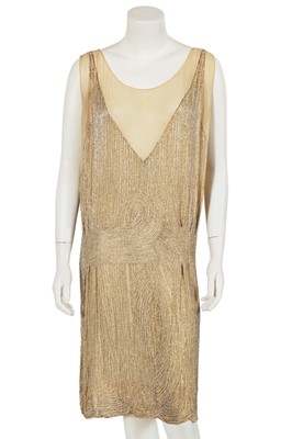 Lot 625 - A beaded cream chiffon flapper dress, circa 1928