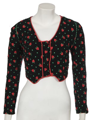 Lot 474 - An Ossie Clark/Celia Birtwell 'strawberry' jacket, 1971