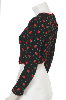 Lot 474 - An Ossie Clark/Celia Birtwell 'strawberry' jacket, 1971