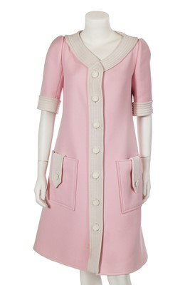 Lot 535 - An André Courrèges pink cotton dress, circa 1970