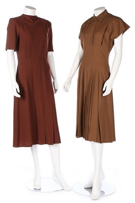 Lot 15 - A group of woollen suits and dresses, 1940s,...