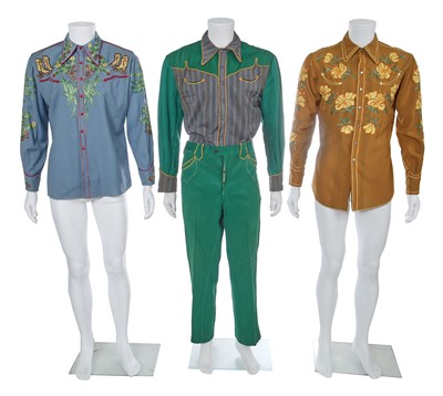 Lot 112 - Three Nathan Turk men's wool shirts, mid-20th century