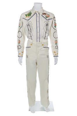 Lot 116 - A Sugarman embellished white wool suit, late 20th century