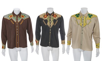 Lot 120 - Three Sam A Formann men's chainstitch embroidered wool shirts, 1940s-50s