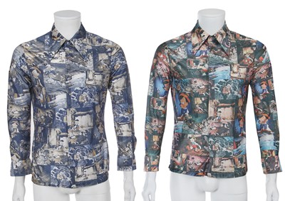Lot 110 - A large group of Kennington men's Disney-themed printed polyester shirts, 1970s