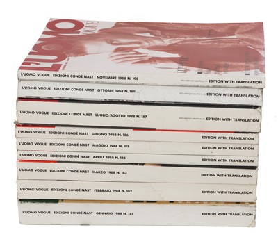 Lot 97 - Vogue L'Uomo near-complete run, 1988