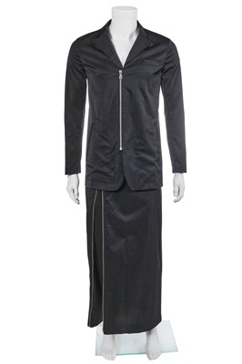 Lot 76 - A Jean Paul Gaultier black nylon-blend suit, late 1990s-2000s