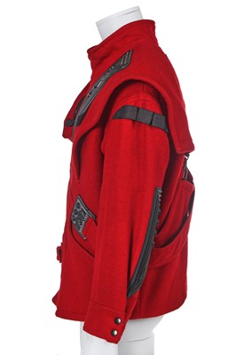Lot 74 - A Kansai Yamamoto men's red wool parachute jacket, Autumn-Winter 1983-84