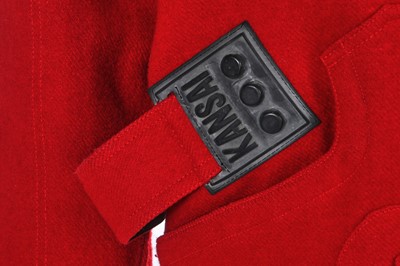 Lot 74 - A Kansai Yamamoto men's red wool parachute jacket, Autumn-Winter 1983-84