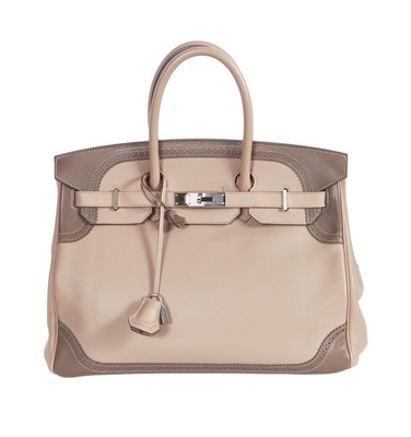 Lot 49 - An Hermès Étoupe & Argile swift leather ghillies birkin 35, 2012
