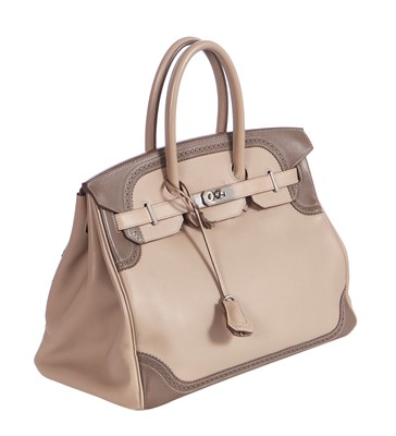 Lot 49 - An Hermès Étoupe & Argile swift leather ghillies birkin 35, 2012