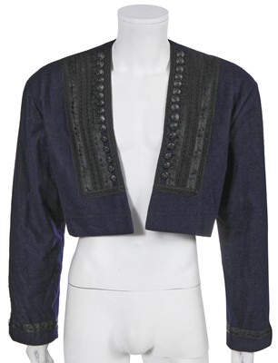 Lot 91A - A Jean Paul Gaultier men's navy wool jacket, probably 'The Uptight Charm of the Bourgoisie/Pretty Mister' collection,Autumn-Winter 1985-86