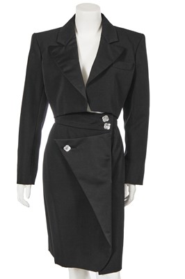 Lot 434 - An Yves Saint Laurent 'Le Smoking' black wool suit, Autumn-Winter 1988-89