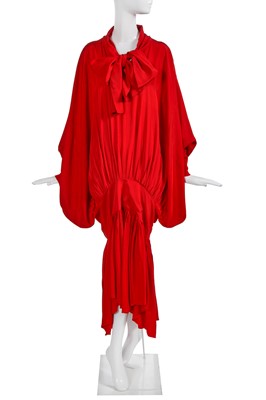 Lot 278 - A Norma Kamali scarlet silk parachute dress, 1980s