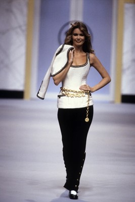 Lot 165 - A pair of Chanel by Karl Lagerfeld black wool trousers, Spring-Summer 1993
