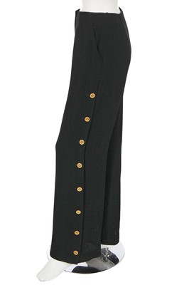 Lot 165 - A pair of Chanel by Karl Lagerfeld black wool trousers, Spring-Summer 1993