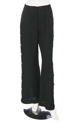 Lot 165 - A pair of Chanel by Karl Lagerfeld black wool trousers, Spring-Summer 1993