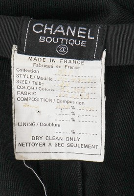 Lot 165 - A pair of Chanel by Karl Lagerfeld black wool trousers, Spring-Summer 1993