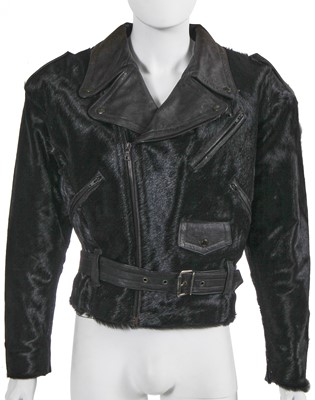 Lot 90 - A Jean Paul Gaultier black ponyskin biker jacket, circa 1985