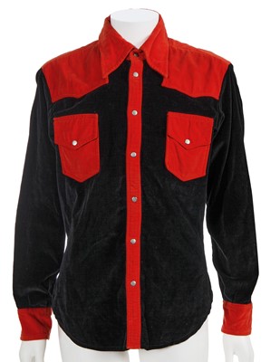 Lot 108 - A Mr Freedom men's black and orange velvet shirt, 1970s