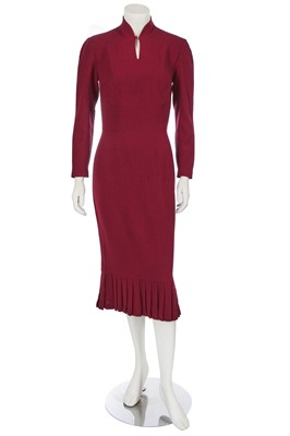 Lot 185 - A John Galliano deep magenta wool crêpe dress, 'Cabaret' collection, Autumn-Winter 1998-99