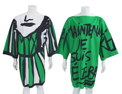 Lot 17 - Two Jean-Charles de Castelbajac unisex printed synthetic jersey tunics, 2012