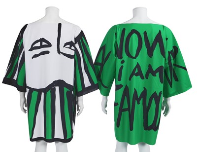Lot 17 - Two Jean-Charles de Castelbajac unisex printed synthetic jersey tunics, 2012