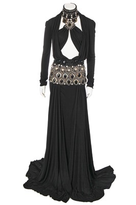 Lot 266 - A Jean-Louis Scherrer by Stéphane Rolland black silk jersey evening gown, probably, Autumn-Winter 2000-01