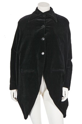 Lot 383 - A Romeo Gigli black velvet 'tulip' coat, circa 1990