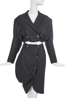 Lot 242 - A John Flett double-breasted grey suit, 1980s