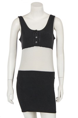 Lot 416 - A John Flett black and white cotton leotard/tank top, 1980s
