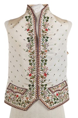 Lot 124 - A gentleman's embroidered silk faille court waistcoat, possibly Irish, mid-19th Century
