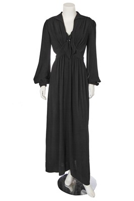 Lot 473 - An Ossie Clark for Radley black moss crêpe dress, 1970s